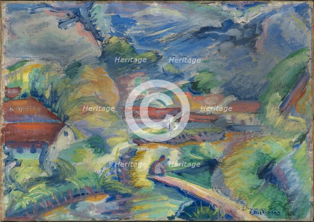 Untitled Landscape, ca. 1918. Creator: Preston Dickinson.