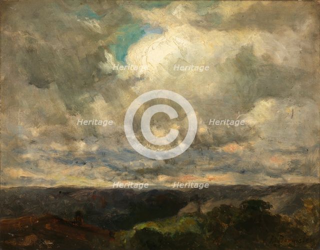 Untitled (landscape, cloudy sky). Creator: Edward Mitchell Bannister.