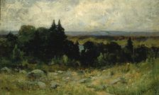 Untitled (landscape, fields with rocks and trees), 1893. Creator: Edward Mitchell Bannister