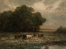 Untitled (landscape with cattle grazing), 1897. Creator: Edward Mitchell Bannister