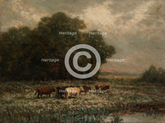 Untitled (landscape with cattle grazing), 1897. Creator: Edward Mitchell Bannister.