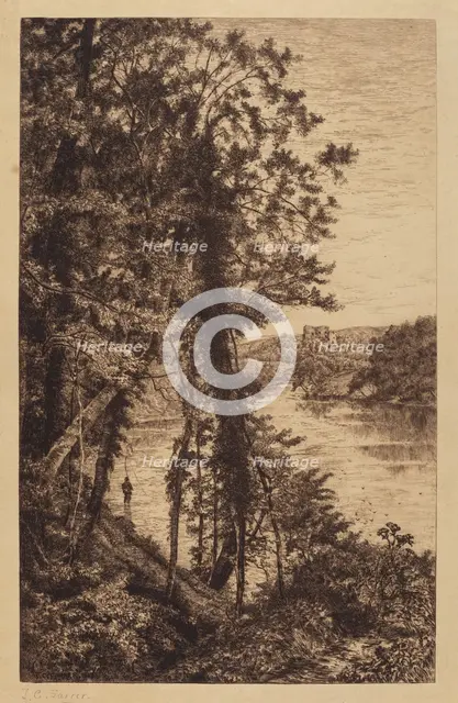 Untitled (Landscape with Fisherman), 1885. Creator: Henry Farrer.