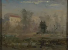 Untitled (landscape with house in background), n.d. Creator: Edward Mitchell Bannister