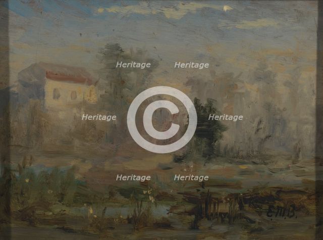 Untitled (landscape with house in background), n.d. Creator: Edward Mitchell Bannister.