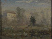 Untitled (landscape with house in background), n.d. Creator: Edward Mitchell Bannister