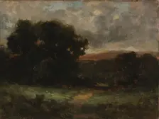 Untitled (landscape with meadow and trees), n.d. Creator: Edward Mitchell Bannister