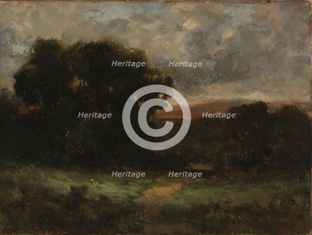 Untitled (landscape with meadow and trees), n.d. Creator: Edward Mitchell Bannister.
