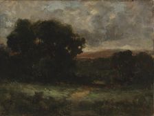 Untitled (landscape with meadow and trees), n.d. Creator: Edward Mitchell Bannister