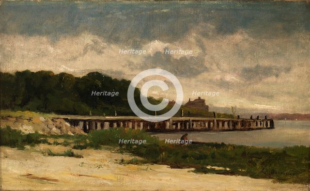 Untitled (landscape with pier), n.d. Creator: Edward Mitchell Bannister.