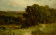 Untitled (landscape with road near stream and trees), n.d. Creator: Edward Mitchell Bannister