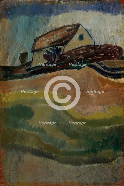 Untitled (Landscape with trees, path and meadow, Burghausen), ca 1899.