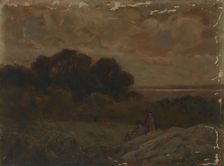 Untitled (Landscape with Two Women Reclining on Rocks). Creator: Edward Mitchell Bannister