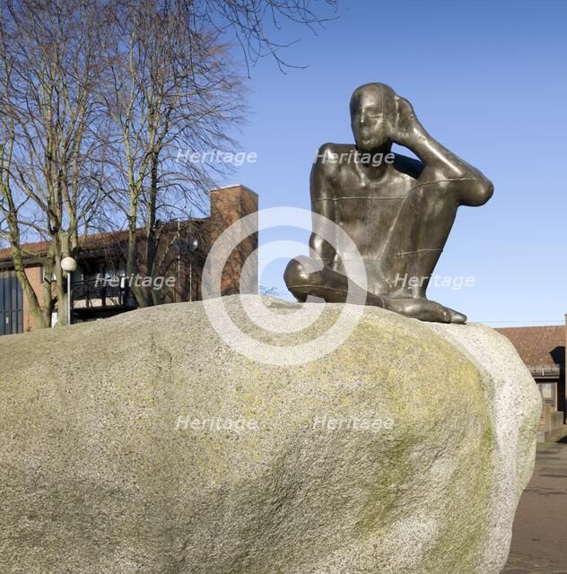 'Untitled (Listening)', sculpture by Antony Gormley, Maygrove Peace Park, Kilburn, London, 2016 Artist: Chris Redgrave.