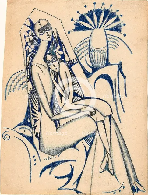 Untitled (Mother and daughter), c1912. Creator: Souza-Cardoso, Amadeo de (1887-1918).