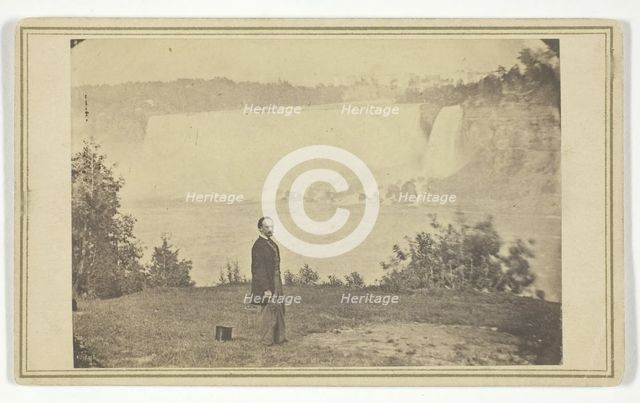 Untitled (Man at Niagara Falls), 19th century. Creator: Rockwood.