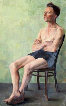 Untitled. [Man seated on a chair], c1926-1939. Creator: Elizabeth Berry