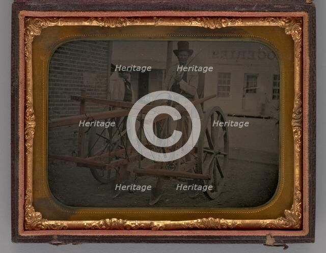 Untitled (Man with Top Hat Sitting on Carriage), 1864. Creator: Unknown.