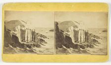 Untitled [naive painting of figures on rocks], 1875/99. Creator: Unknown