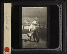 Untitled (Niece Elizabeth with "Inky" at Oaklawn), c. 1903. Creator: Alfred Stieglitz