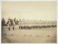 Untitled [soldiers on parade], 1857. Creator: Gustave Le Gray