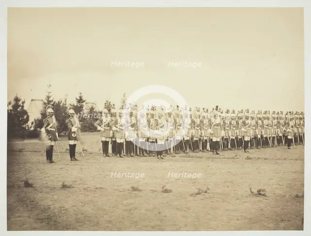 Untitled [soldiers on parade], 1857. Creator: Gustave Le Gray.