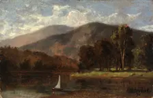 Untitled (sailboat in river), 1876. Creator: Edward Mitchell Bannister