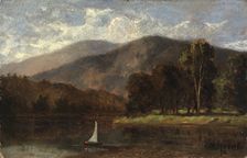 Untitled (sailboat in river), 1876. Creator: Edward Mitchell Bannister