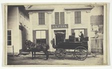Untitled (S.K. Fisk store with delivery wagon), 1840-1900. Creator: Unknown