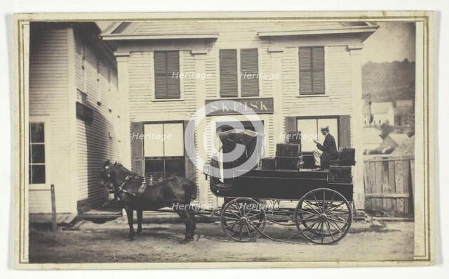 Untitled (S.K. Fisk store with delivery wagon), 1840-1900. Creator: Unknown.
