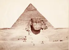 Untitled (Sphinx and Pyramid), c.1860. Creator: Felice Beato