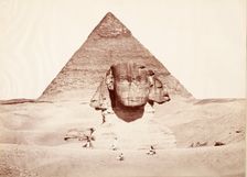 Untitled (Sphinx and Pyramid), c.1860. Creator: Felice Beato