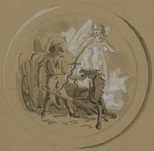 Untitled: Study of a Horsecart, 1855-1859. Creator: Alfred Jacob Miller