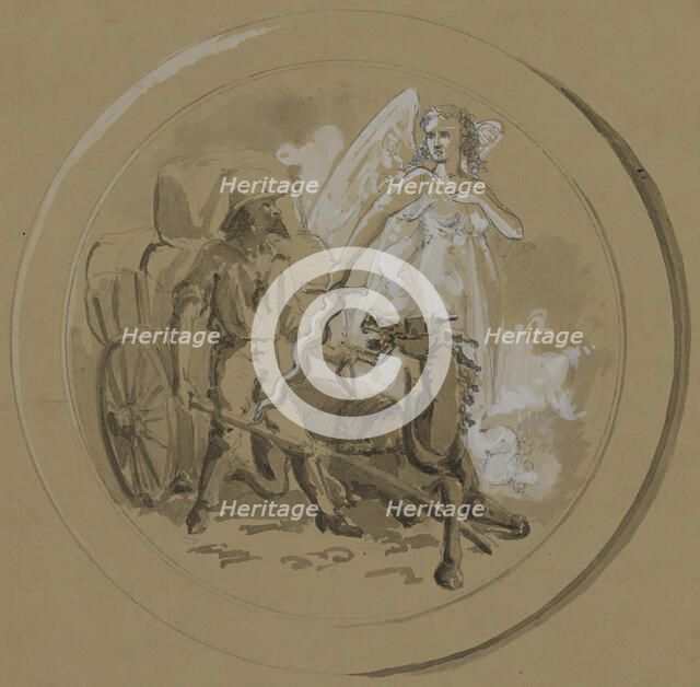 Untitled: Study of a Horsecart, 1855-1859. Creator: Alfred Jacob Miller.