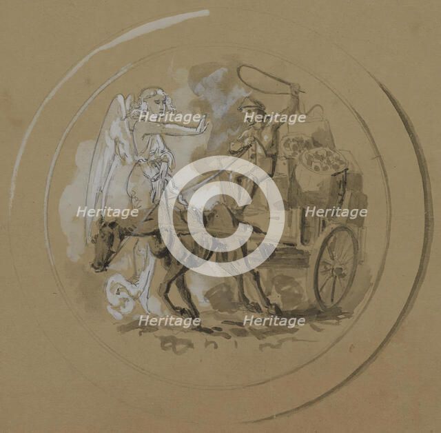 Untitled: Study of a Horsecart, 1855-1859. Creator: Alfred Jacob Miller.