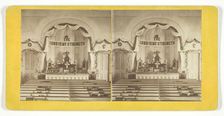 Untitled [stage or altar in a church], late 19th century. Creator: L.V. Moulton