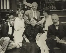 Untitled (Stieglitz, Agnes, mother Hedwig, Julius, Selma, and Lee on Oaklawn steps), 1910 or 1912. Creator: Alfred Stieglitz