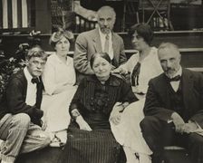 Untitled (Stieglitz, Agnes, mother Hedwig, Julius, Selma, and Lee on Oaklawn steps), 1910 or 1912. Creator: Alfred Stieglitz