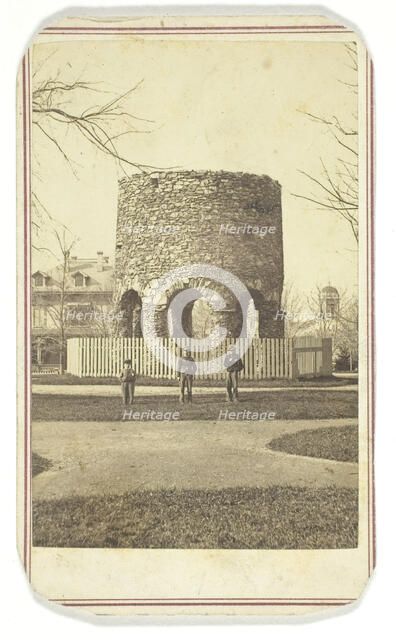 Untitled (stone turret with boys), 1850-1880s.  Creator: Joshua Appleby Williams.