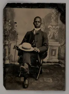 Untitled (Portait of a Seated Man Holding a Hat), 1875. Creator: Unknown