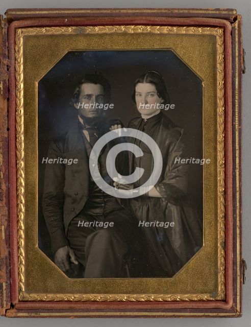 Untitled (Portait of a Woman and a Man), 1855. Creator: Unknown.