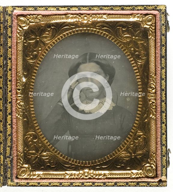 Untitled [portrait of a woman with lace glove and collar], 1839/60.  Creator: Unknown.