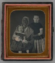 Untitled (Portrait of a Woman with Two Children), 1850s. Creator: Samuel Van Loan