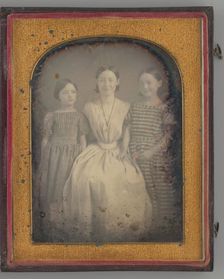 Untitled (Portrait of a Woman with Two Girls), 1846. Creator: Unknown