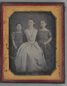 Untitled (Portrait of a Woman with Two Girls), 1846. Creator: Unknown
