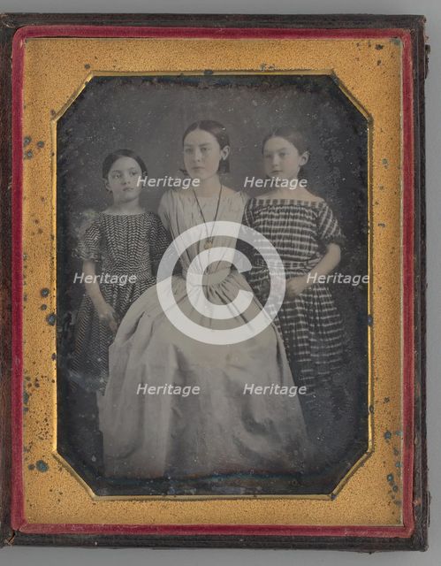 Untitled (Portrait of a Woman with Two Girls), 1846. Creator: Unknown.