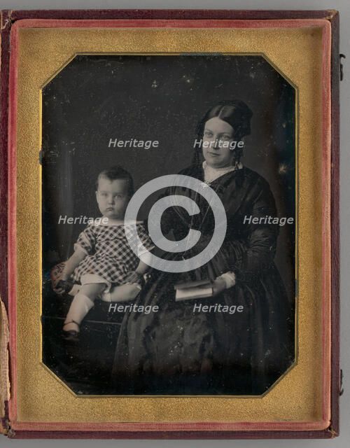 Untitled (Portrait of a Woman and Child), 1848. Creators: William Langenheim, Frederick Langenheim.