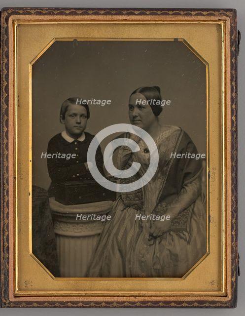 Untitled (Portrait of a Woman and a Boy), 1855. Creator: Unknown.
