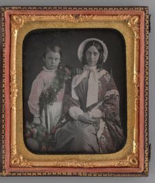 Untitled (Portrait of a Woman and a Boy), 1855. Creator: Unknown