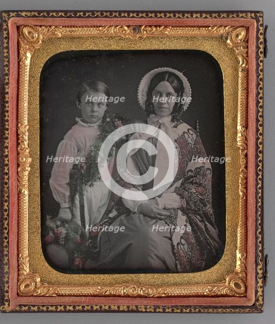 Untitled (Portrait of a Woman and a Boy), 1855. Creator: Unknown.