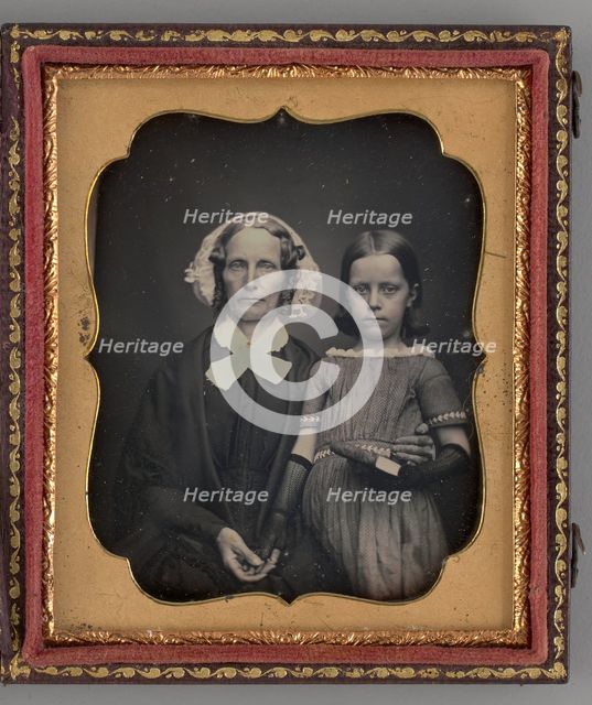 Untitled (Portrait of a Woman and a Girl), 1855. Creator: Unknown.